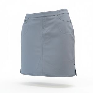 Large NWT Athleta Bettona Classic Stretch Knit Skirt Dusty Blue Front Pockets